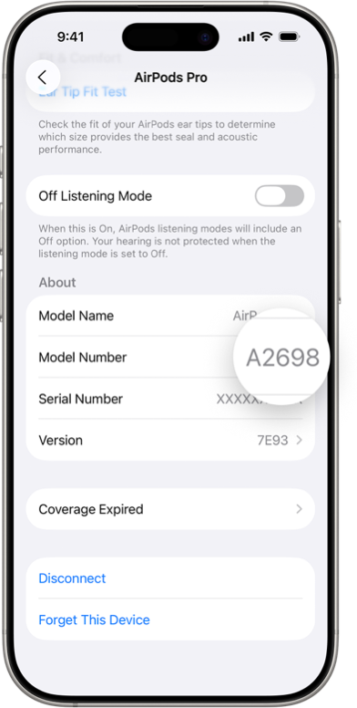 AirPodside mudelinumber iPhone'i Bluetoothi seadetes